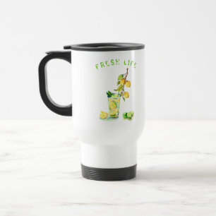 Caneca de viagem de limonada fresca legal com suco