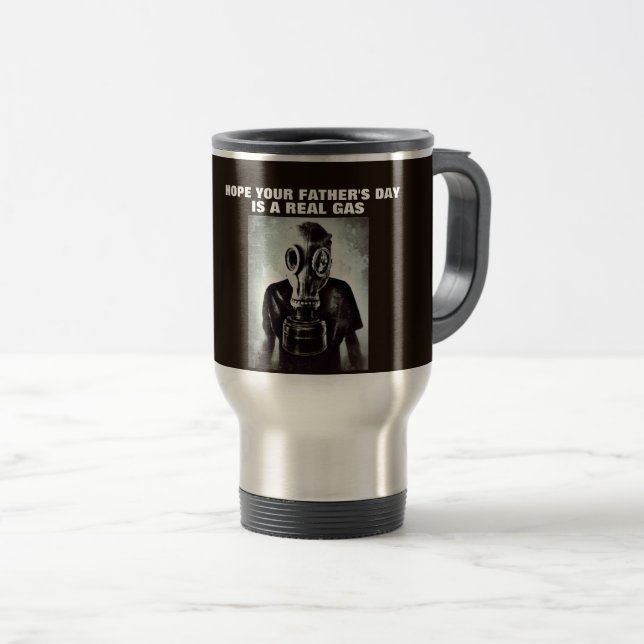 CANECA DE VIAGEM DE MÁSCARA GÁS dia de os pais (Frente Esquerda)