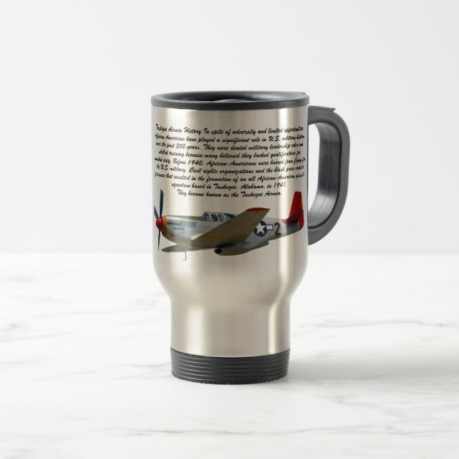 Caneca de viagem DE MOEDAS AÉREAS TUSKEGEE (Frente Esquerda)