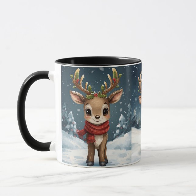 Caneca de viagem de Natal com renas fofas para beb (Esquerda)