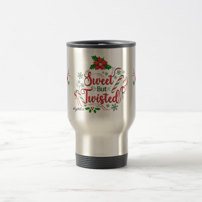 Caneca de viagem de Natal Doce Mas Torcida (Centro)
