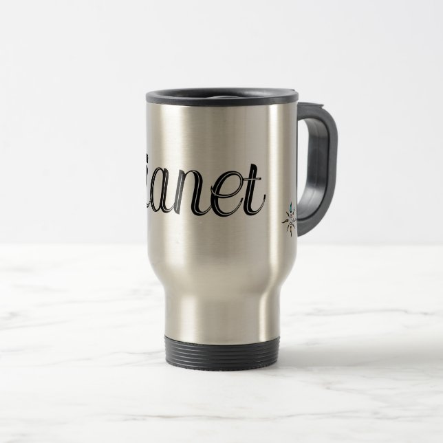 Caneca de viagem de Nome Personalizável (Frente Esquerda)