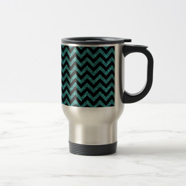 Caneca de viagem de Olhar da Glitter do Cevron (Direita)