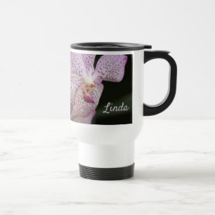 Caneca de viagem de Orquídea Branca Roxa