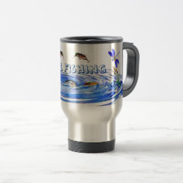 Caneca de viagem de pesca abandonada