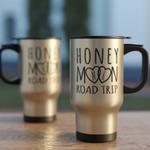 Caneca de viagem de Recém-casados da Honeymoon Roa