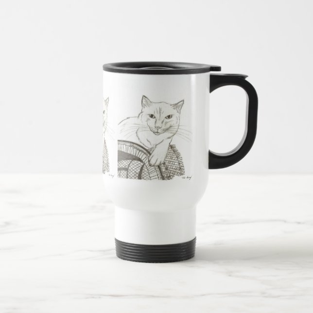 Caneca de viagem de Retrato do Cat Ragdoll (Direita)