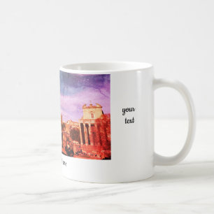 Caneca de viagem de Roma com as velhas ruínas da c