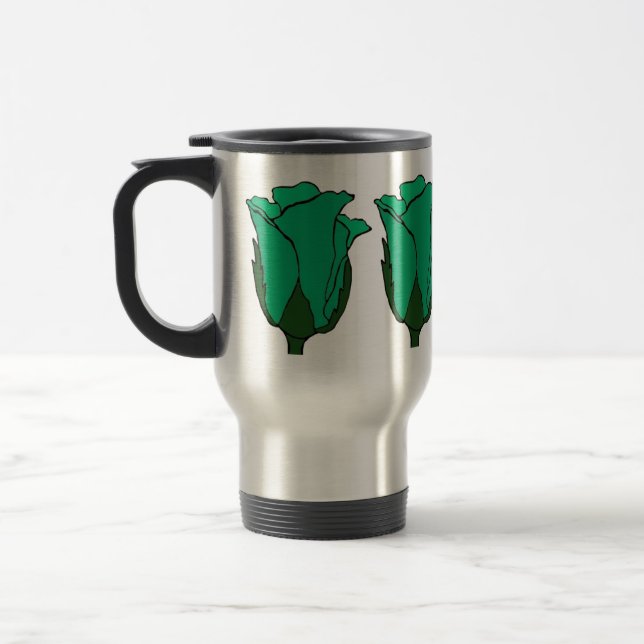 Caneca de viagem de Rosas verdes de quatro mares (Esquerda)
