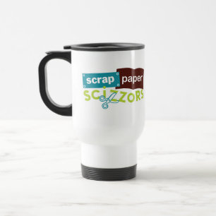 Caneca de viagem de Scizzors do papel de sucata