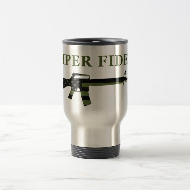 Caneca de viagem de Semper Fidelis M16 Subdued (Centro)