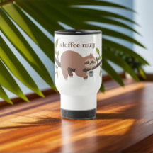 Caneca de Viagem de Sloth de Desenho Animado Diver