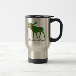 Caneca de viagem de tartã de alce da Terra Nova