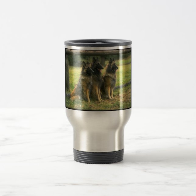 Caneca de viagem de três german shepherd (Centro)