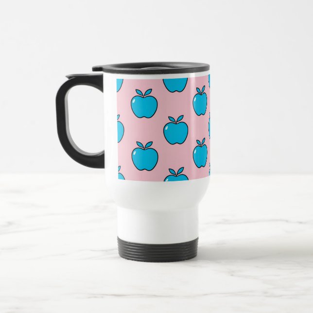 Caneca de viagem de Verão de Maçãs Azuis - 15oz (Esquerda)