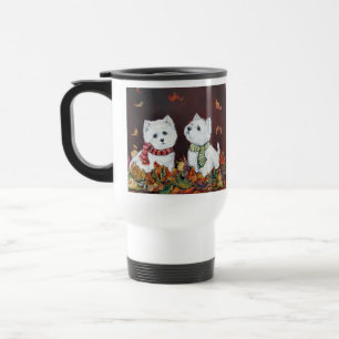 Caneca de viagem de Westie do outono