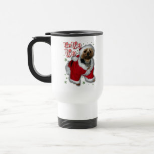 Caneca de viagem de Yorkie do papai noel