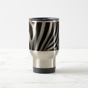 Caneca de viagem de zebra em aço inoxidável.