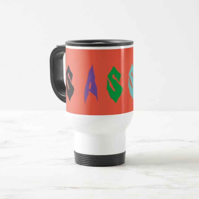 Caneca de Viagem/Deslocamento Sassy (Frente Esquerda)