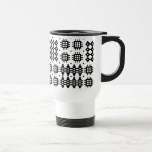 Caneca de viagem do branco do preto do teste