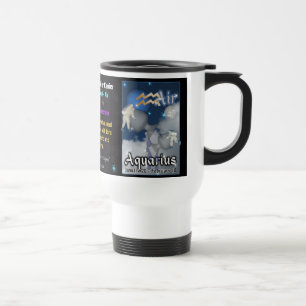 Caneca de viagem do branco do zodíaco do Aquário