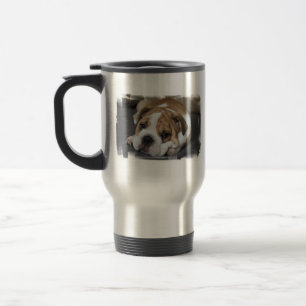 Caneca de viagem do buldogue do sono