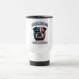 Caneca de Viagem do Bulldog Patriótico do Dia 4 de