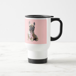Caneca de viagem do cancro da mama do buldogue