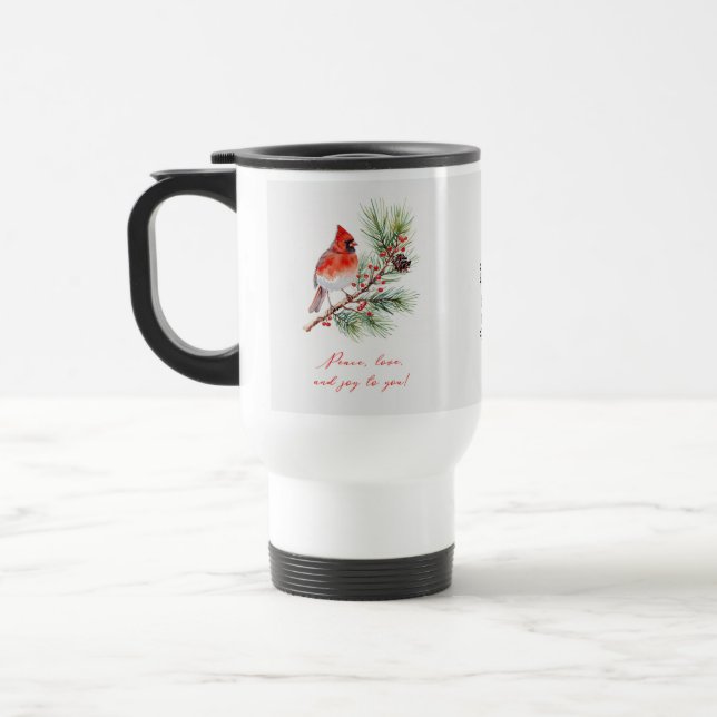 Caneca de Viagem do Cardinal Natal Pássaro Vermelh (Esquerda)