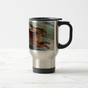Caneca de viagem do coelho dezembro