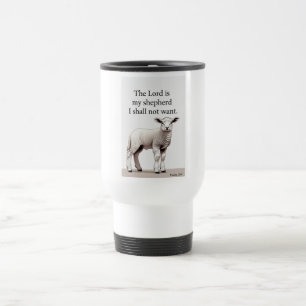 Caneca de Viagem do Cordeiro Cristão Salmo 23:1