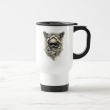 Caneca de viagem do crânio alado por cores profund