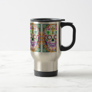 Caneca de viagem do crânio do açúcar, dia da