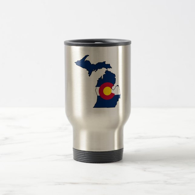 Caneca de viagem do esboço de Michigan da bandeira (Centro)