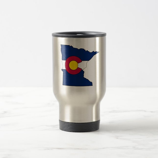 Caneca de viagem do esboço do Colorado flag Minnes (Centro)