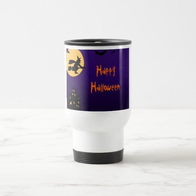 Caneca de viagem do Feliz Halloween (Centro)