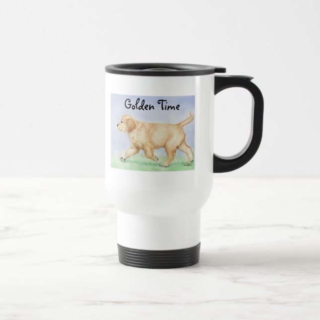 Caneca de viagem do filhote de cachorro do golden (Direita)
