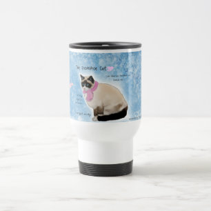 Caneca de viagem do gato do sapato de neve