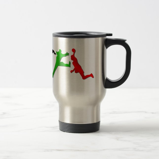 Caneca de viagem do handball - dê como um presente (Direita)