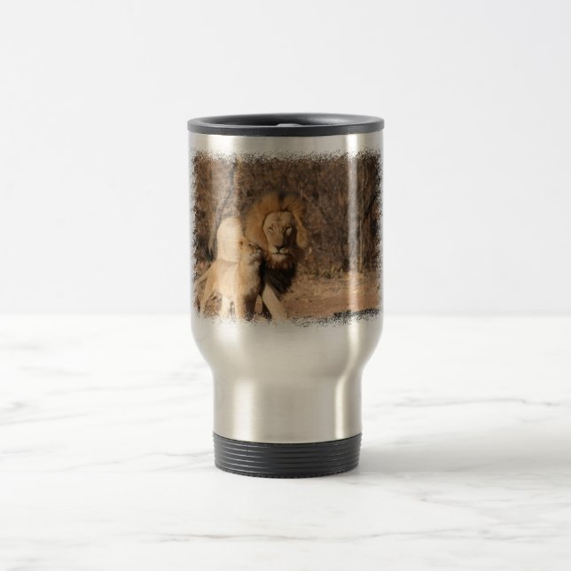 Caneca de viagem do leão e do Cub de leão (Centro)