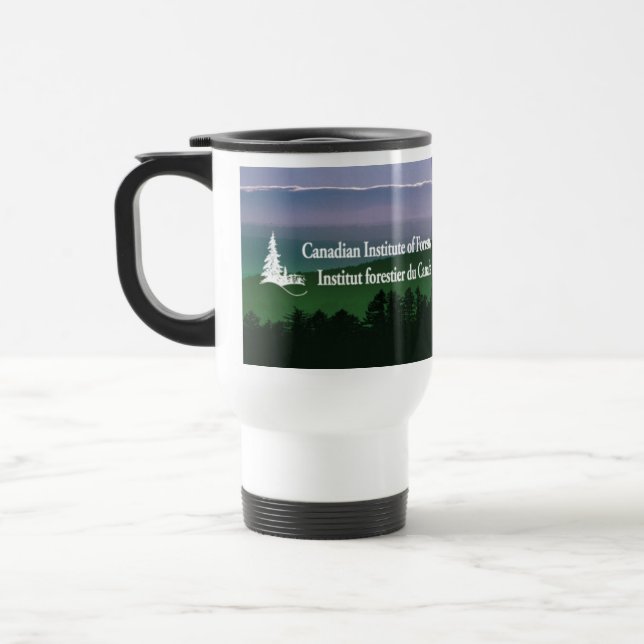 Caneca de viagem do logotipo da paisagem (Esquerda)