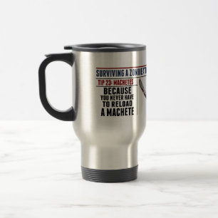 CANECA DE VIAGEM DO MACHETE DO ZOMBI