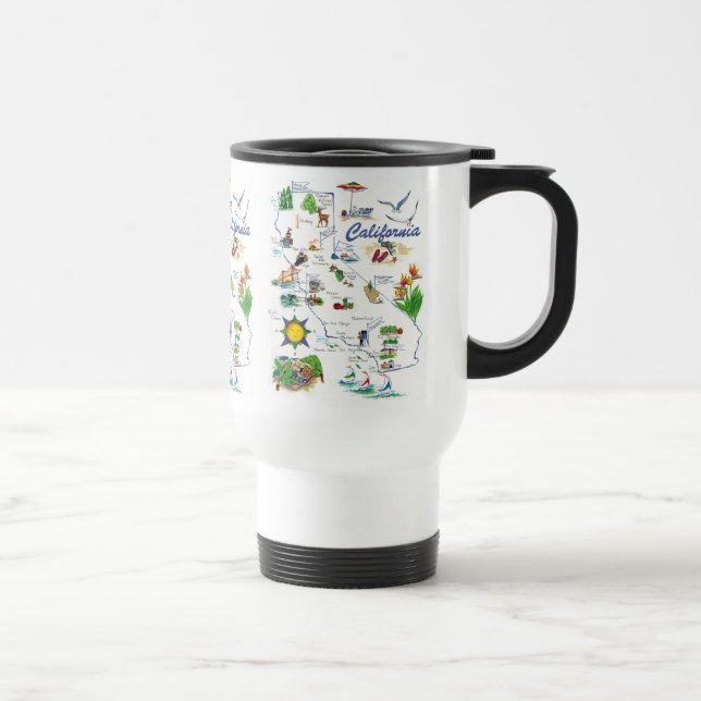 Caneca de viagem do mapa de Califórnia (Direita)
