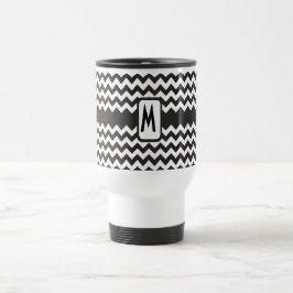 Caneca de viagem do Monograma Zigzag: Chevrons Pre
