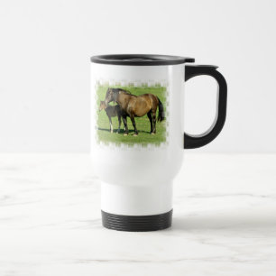 Caneca de viagem do plástico da égua e do potro