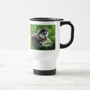 Caneca de viagem do plástico do cão do rouco
