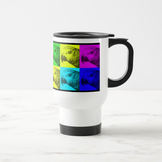 Caneca de viagem do pop art do cinza africano (Direita)