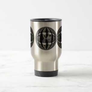 Caneca de viagem do preto do cromo da esfera