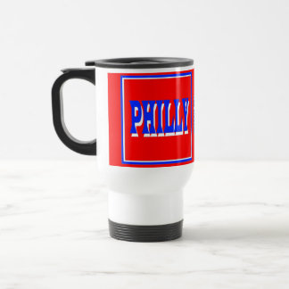 Caneca de viagem do quadrado vermelho de Philly