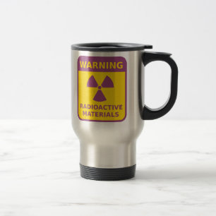 Caneca de viagem do sinal de aviso da radiação